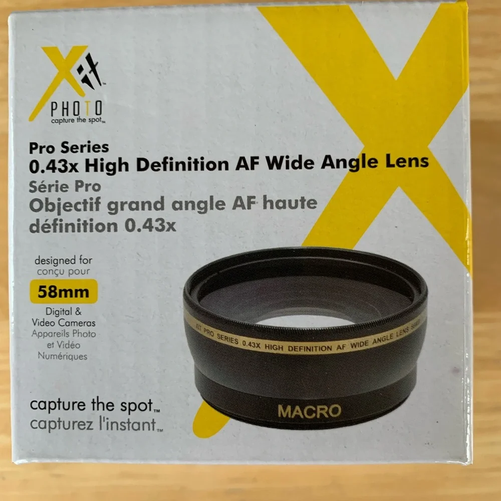 Xit Photo wide angle lens High definition 58mm 0.43x New in box